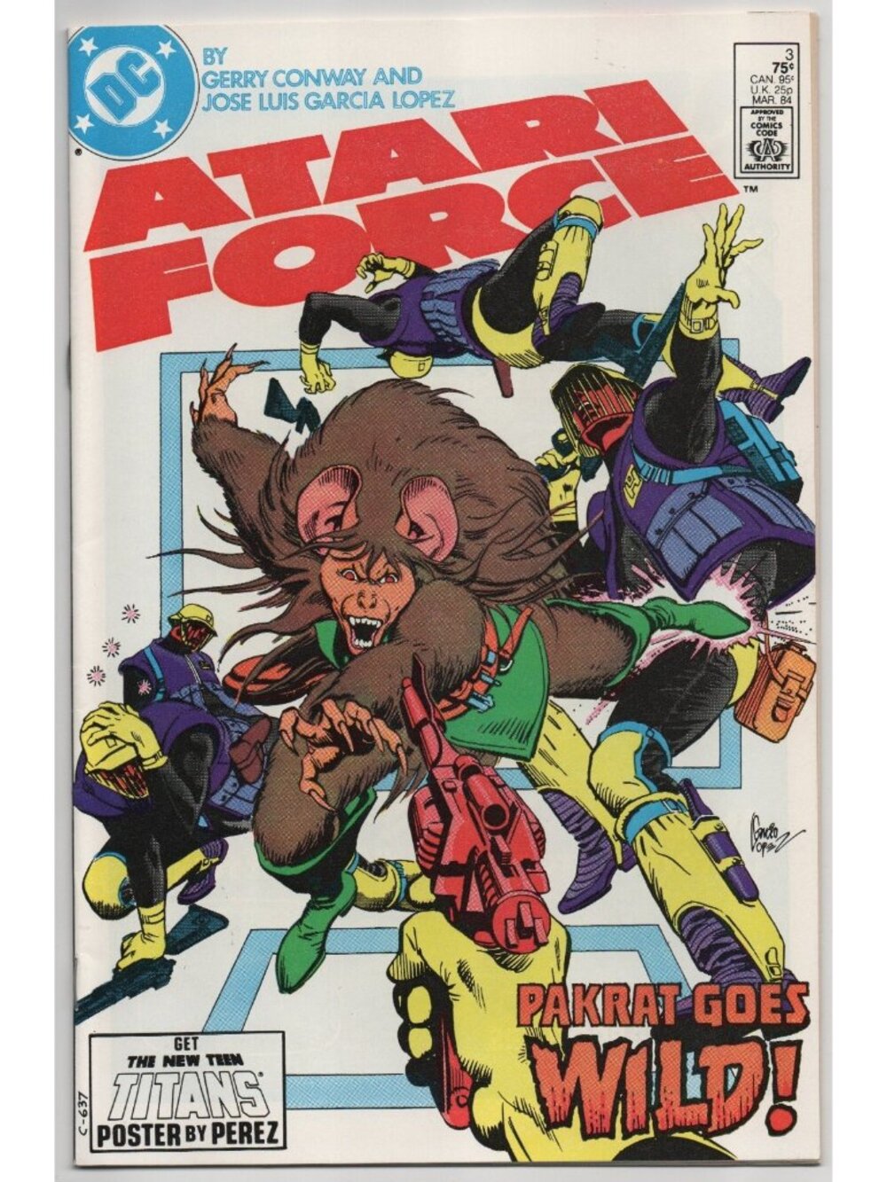 Atari Force 3 DC Comics 1984 VF+ 8.5 Gerry Conway Garcia-Lopez